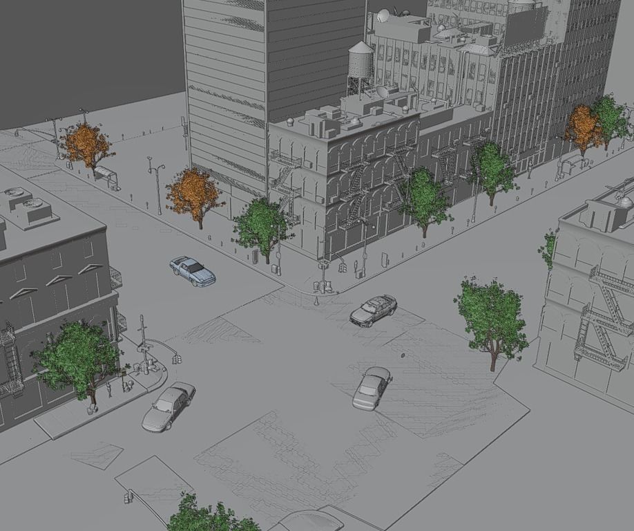 NY CITY  Low-poly 3D model_17