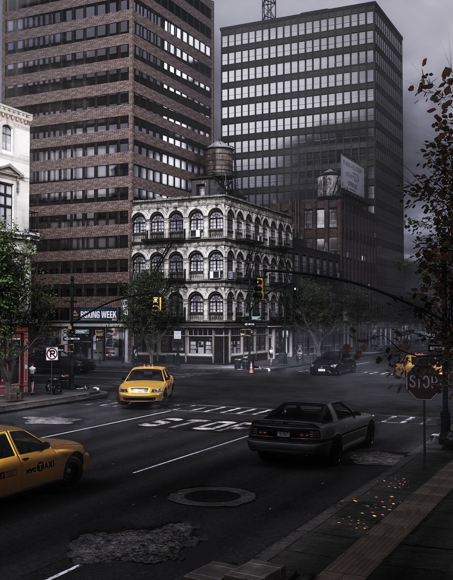 NY CITY  Low-poly 3D model_1