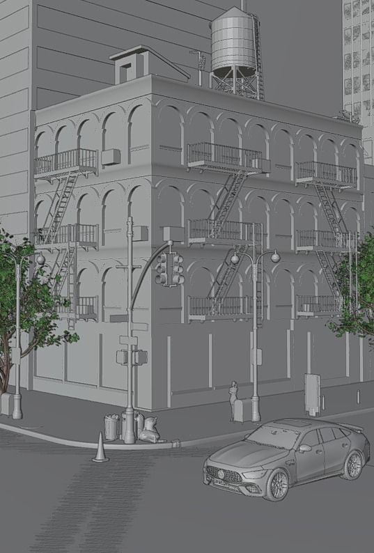 NY CITY  Low-poly 3D model_6