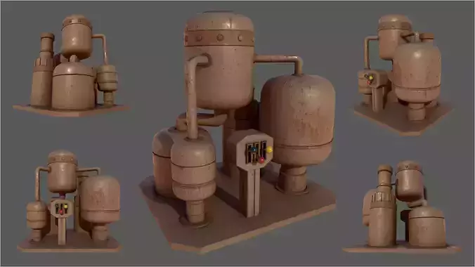 Stylized Retrofuturism Machinery - Tank System