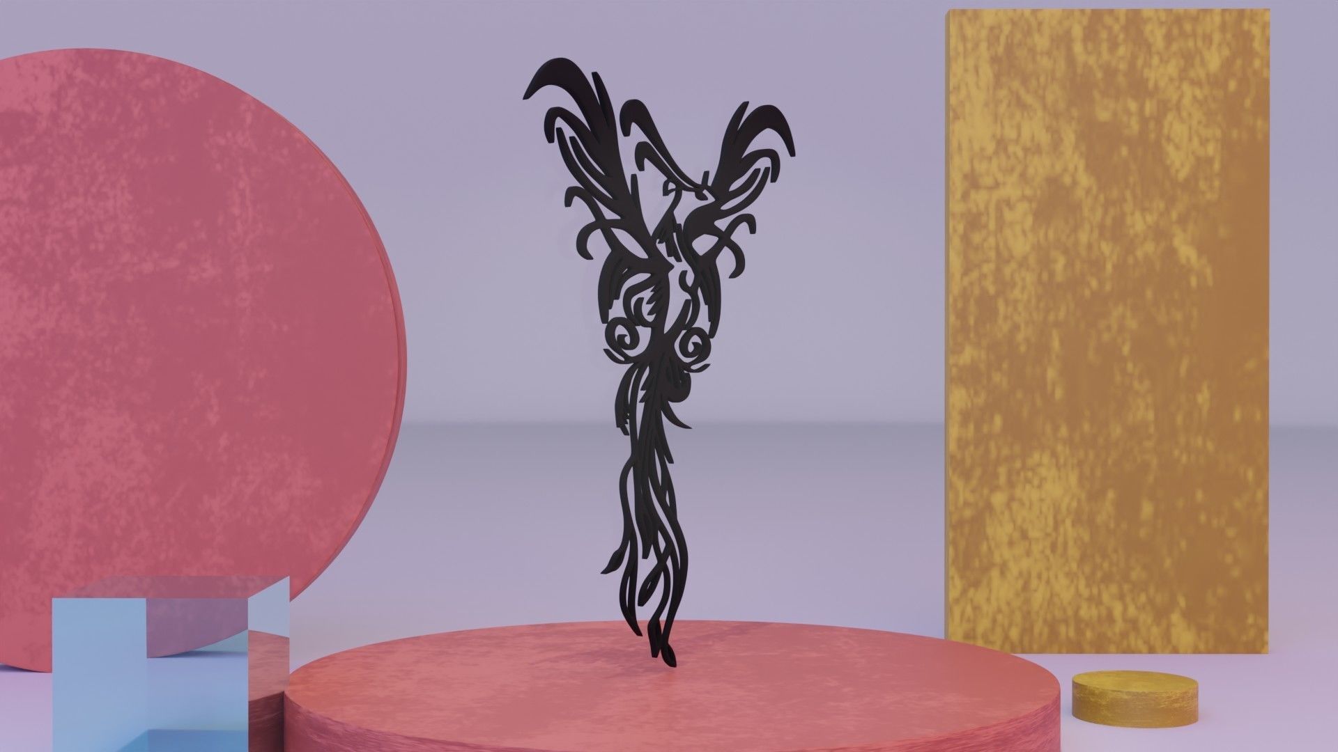 Phoenix - Immortal bird 03 Low-poly 3D model_10