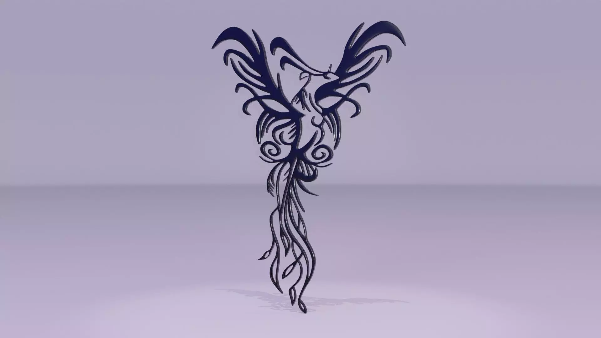 Phoenix - Immortal bird 03 Low-poly 3D model_0