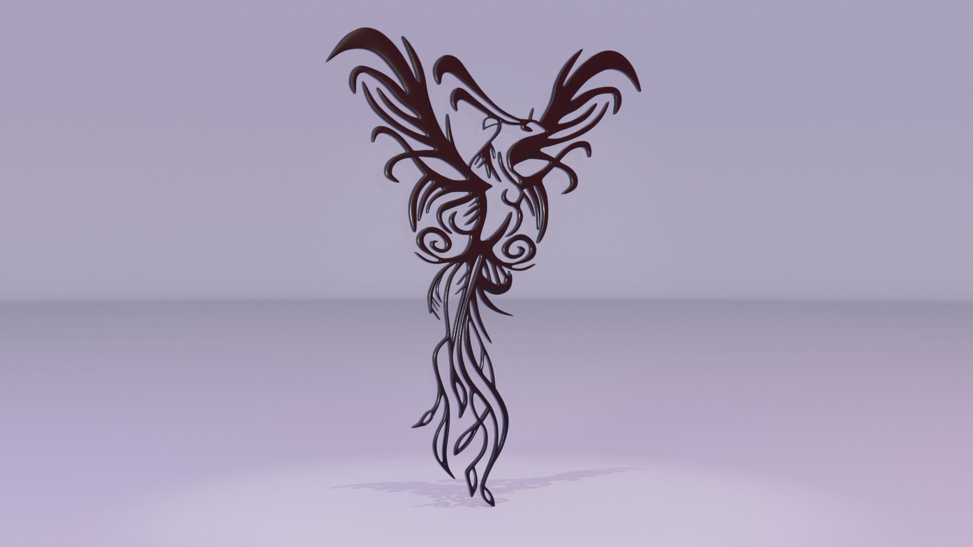 Phoenix - Immortal bird 03 Low-poly 3D model_18