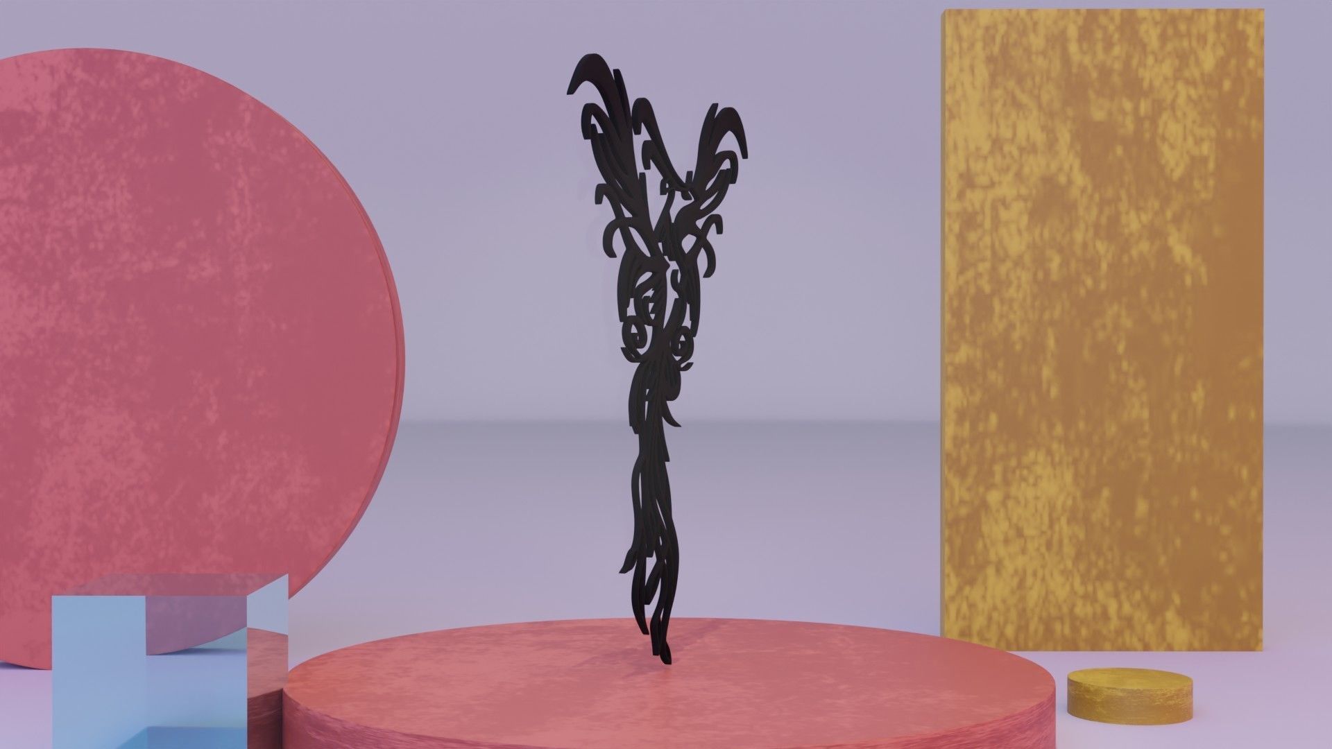 Phoenix - Immortal bird 03 Low-poly 3D model_11