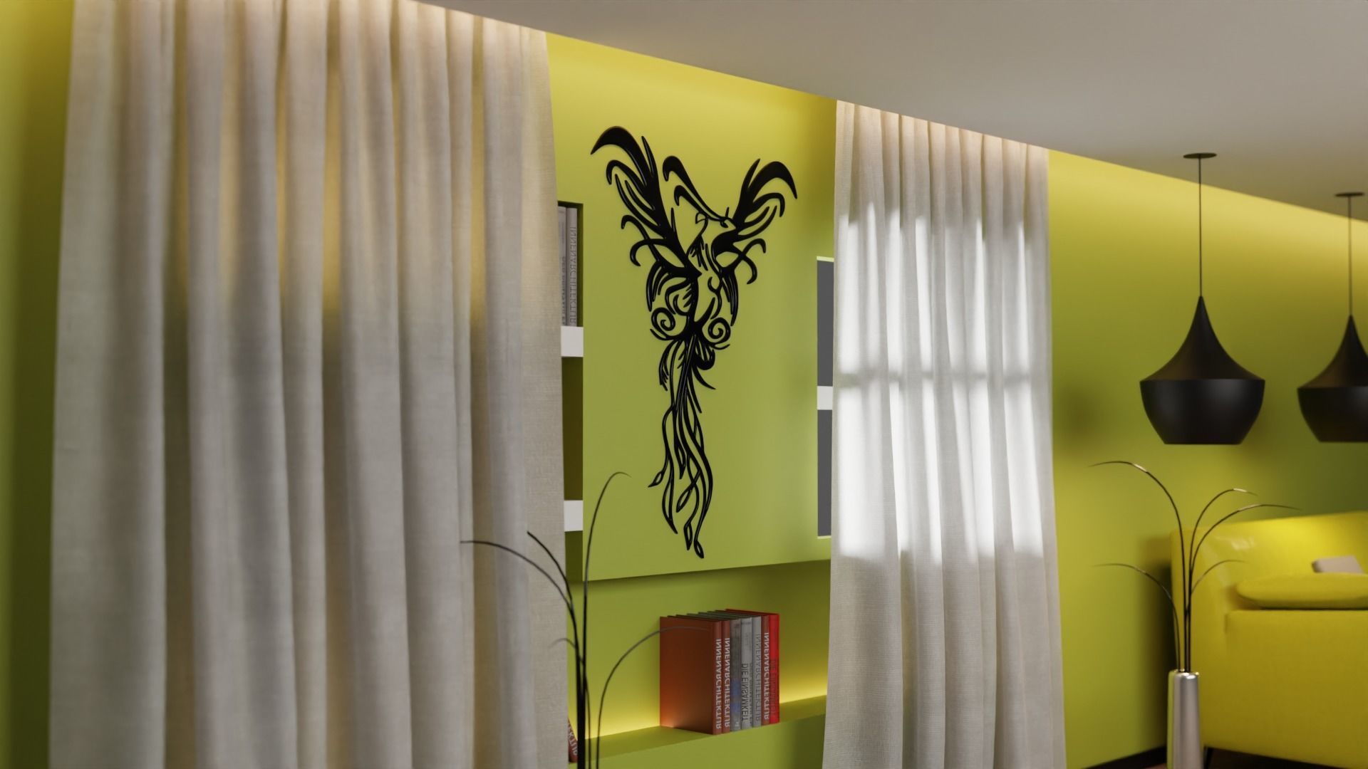 Phoenix - Immortal bird 03 Low-poly 3D model_12