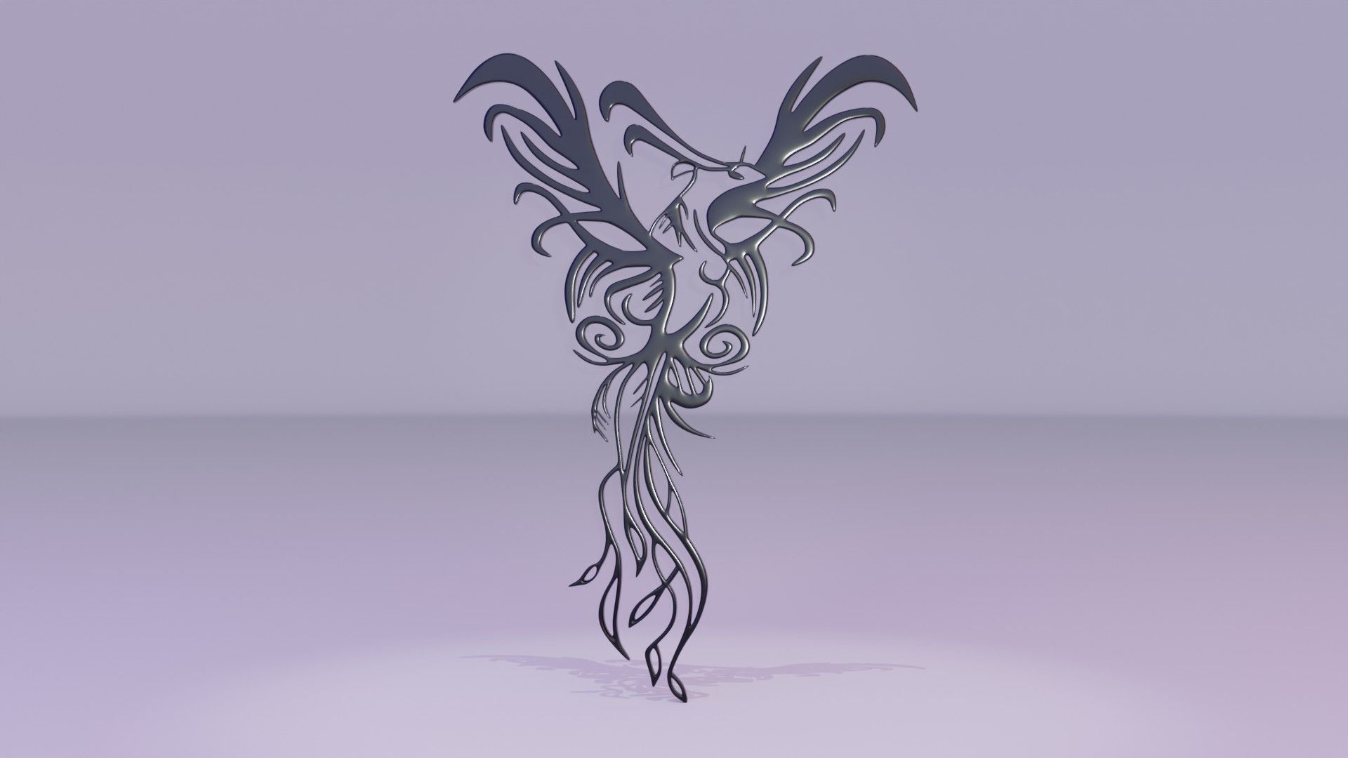 Phoenix - Immortal bird 03 Low-poly 3D model_16