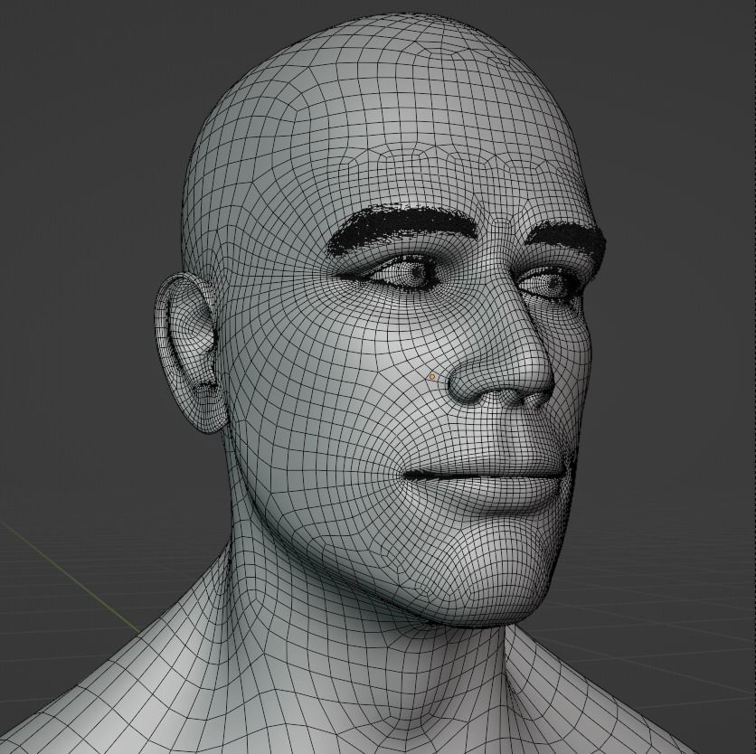 Male Head Low-poly 3D model_1