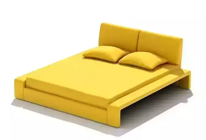 Contemporary Style Yellow Bed