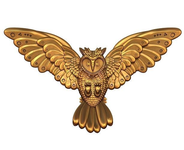 Owl Flying sculpture pendant and wall decor  3D printable 3D print model