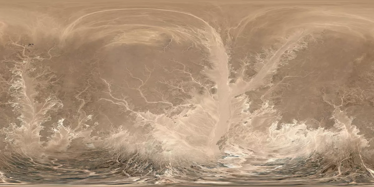 plane surface of planet with waves Free 3D model