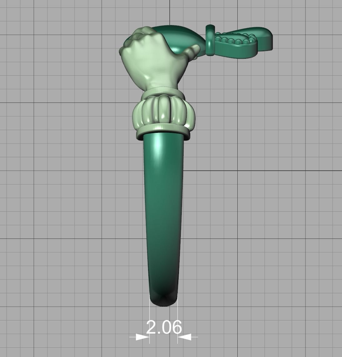 Claddagh Ring TwoTone 7US Friendship Ring  3D print model_26