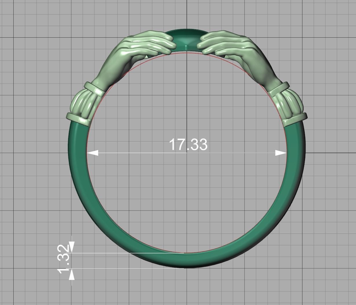 Claddagh Ring TwoTone 7US Friendship Ring  3D print model_25