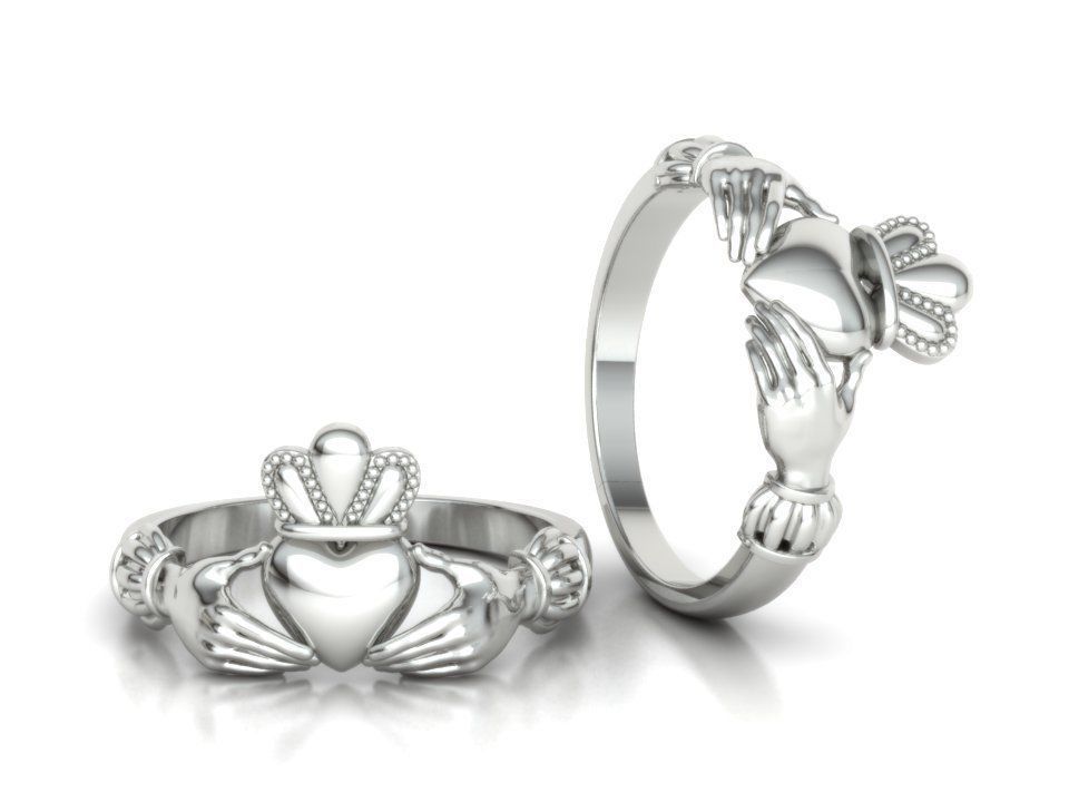 Claddagh Ring TwoTone 7US Friendship Ring  3D print model_23