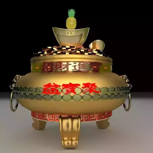 Chinese gold Ingot  pot 