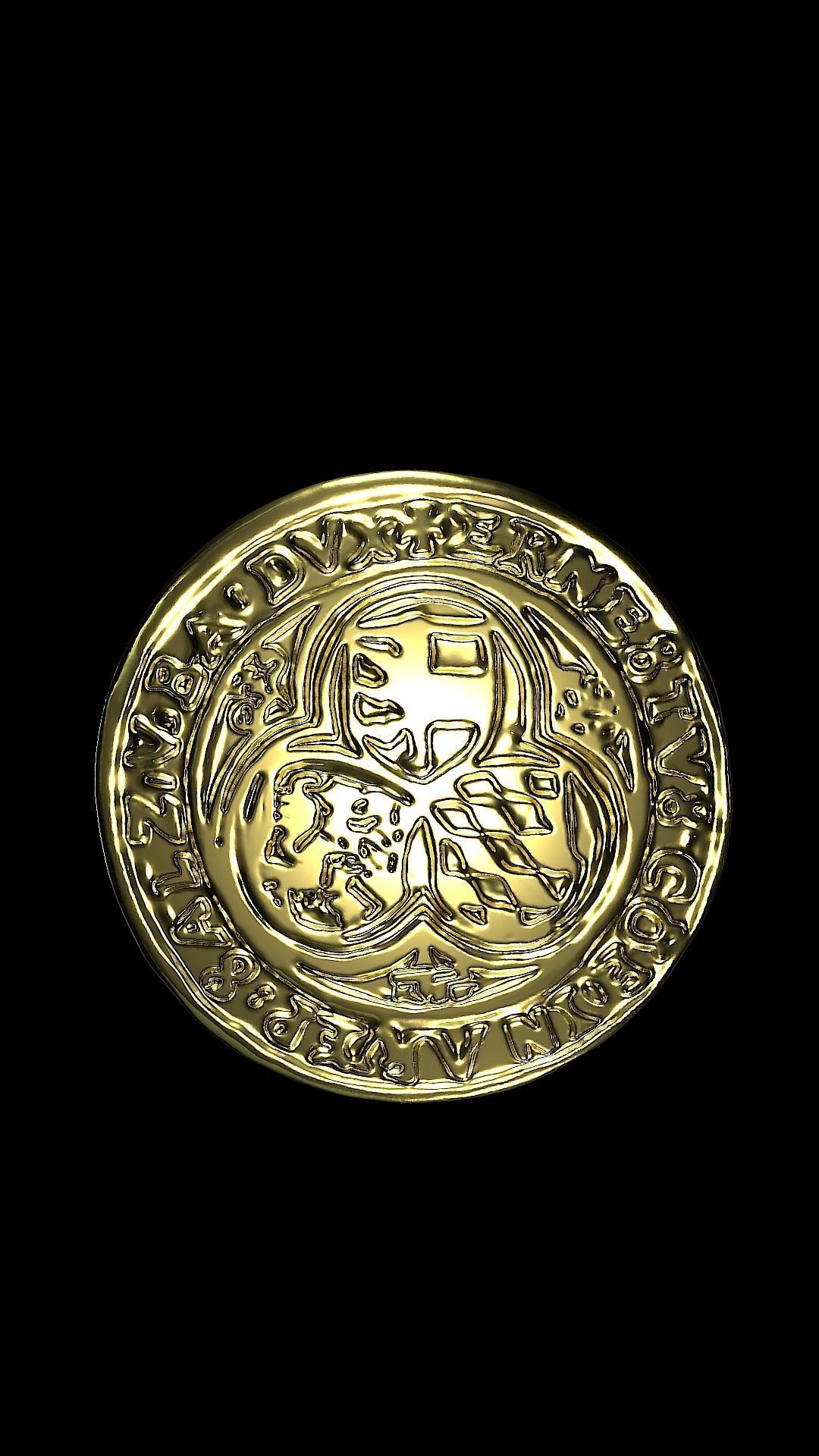 Coin Gulden 3D print model_4