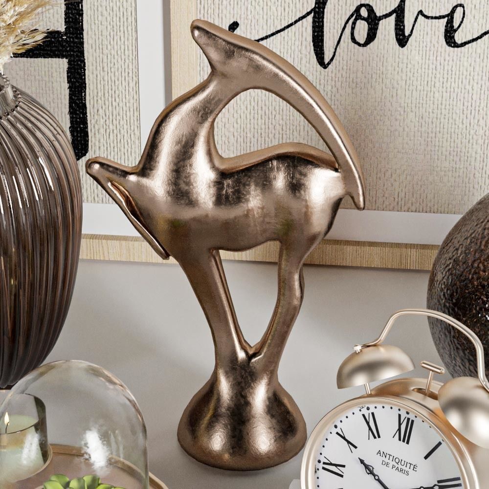 Decorative set items and clock on table 3D model_4