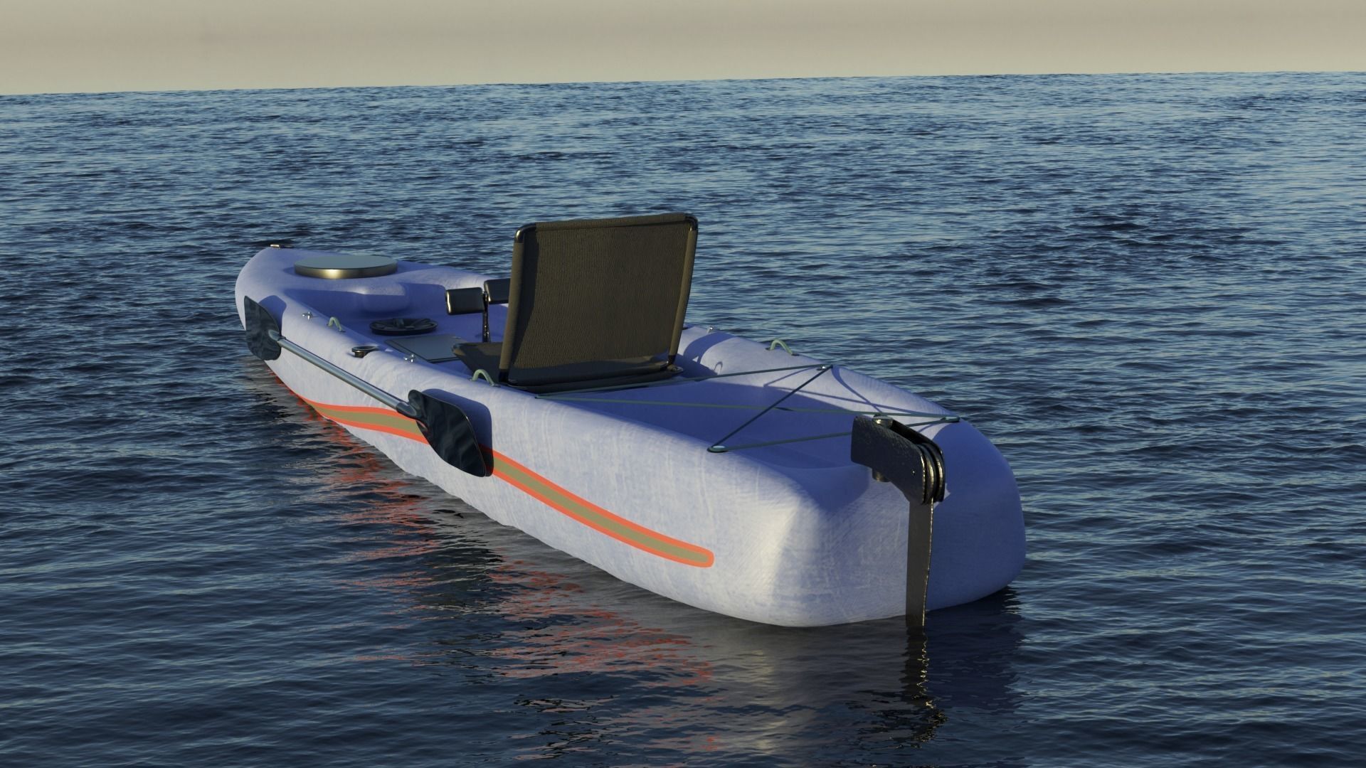 Kayak 3D model hovercraft Low-poly 3D model_5
