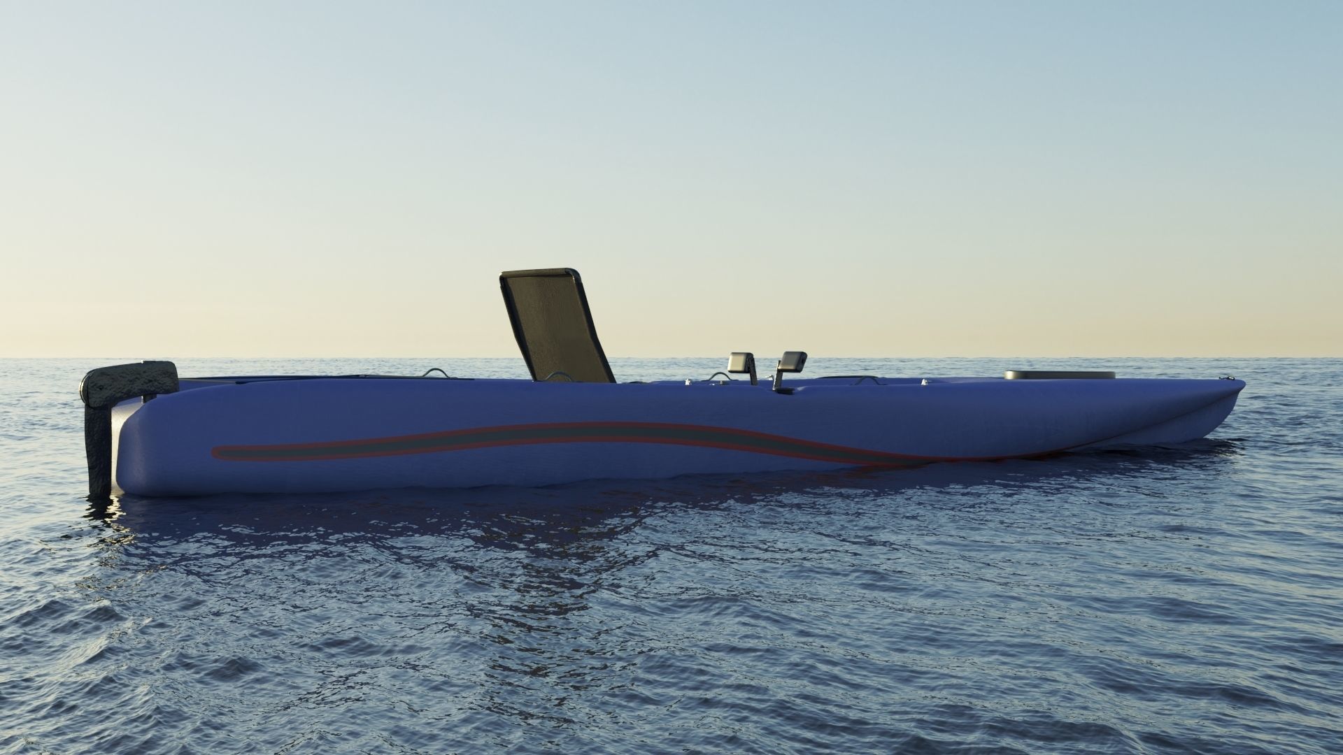 Kayak 3D model hovercraft Low-poly 3D model_1