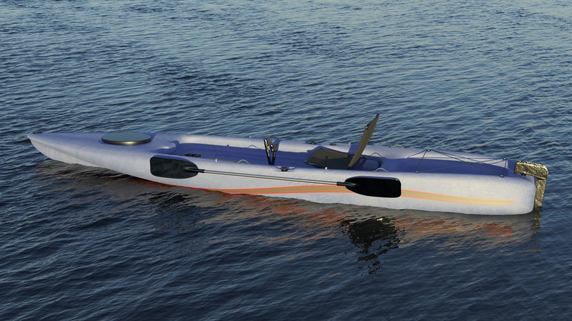 Kayak 3D model hovercraft Low-poly 3D model_9