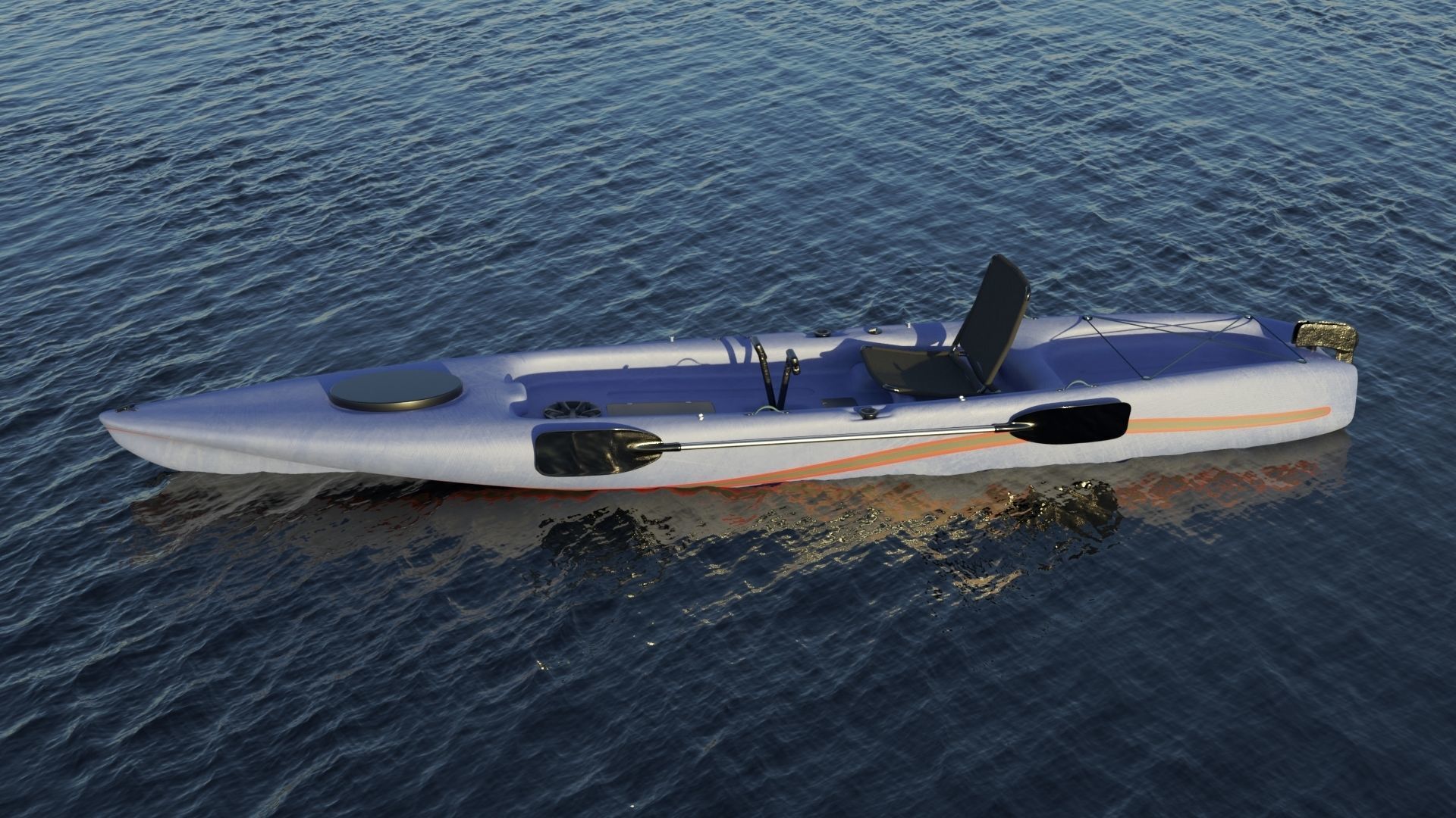 Kayak 3D model hovercraft Low-poly 3D model_8