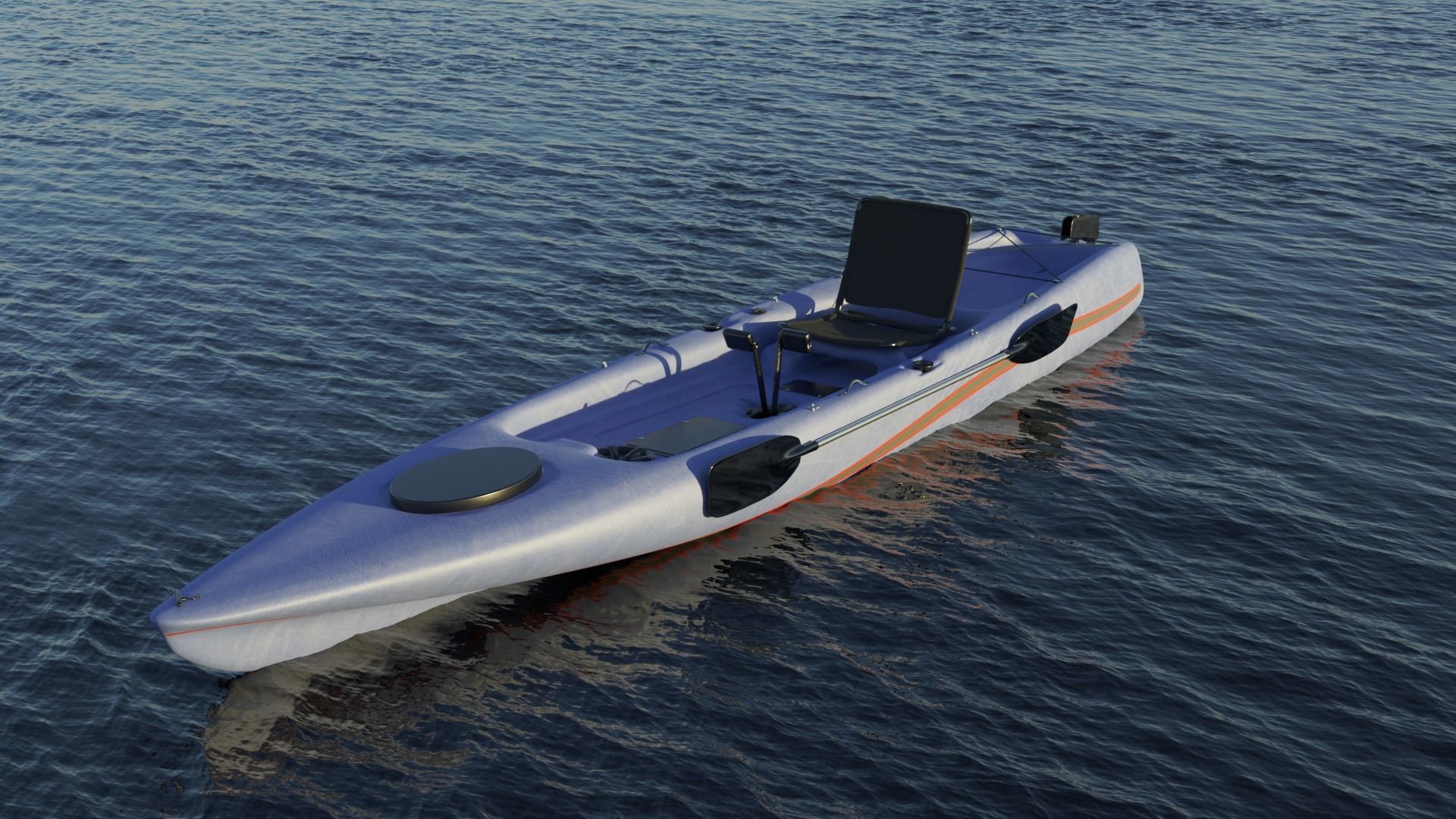 Kayak 3D model hovercraft Low-poly 3D model_3