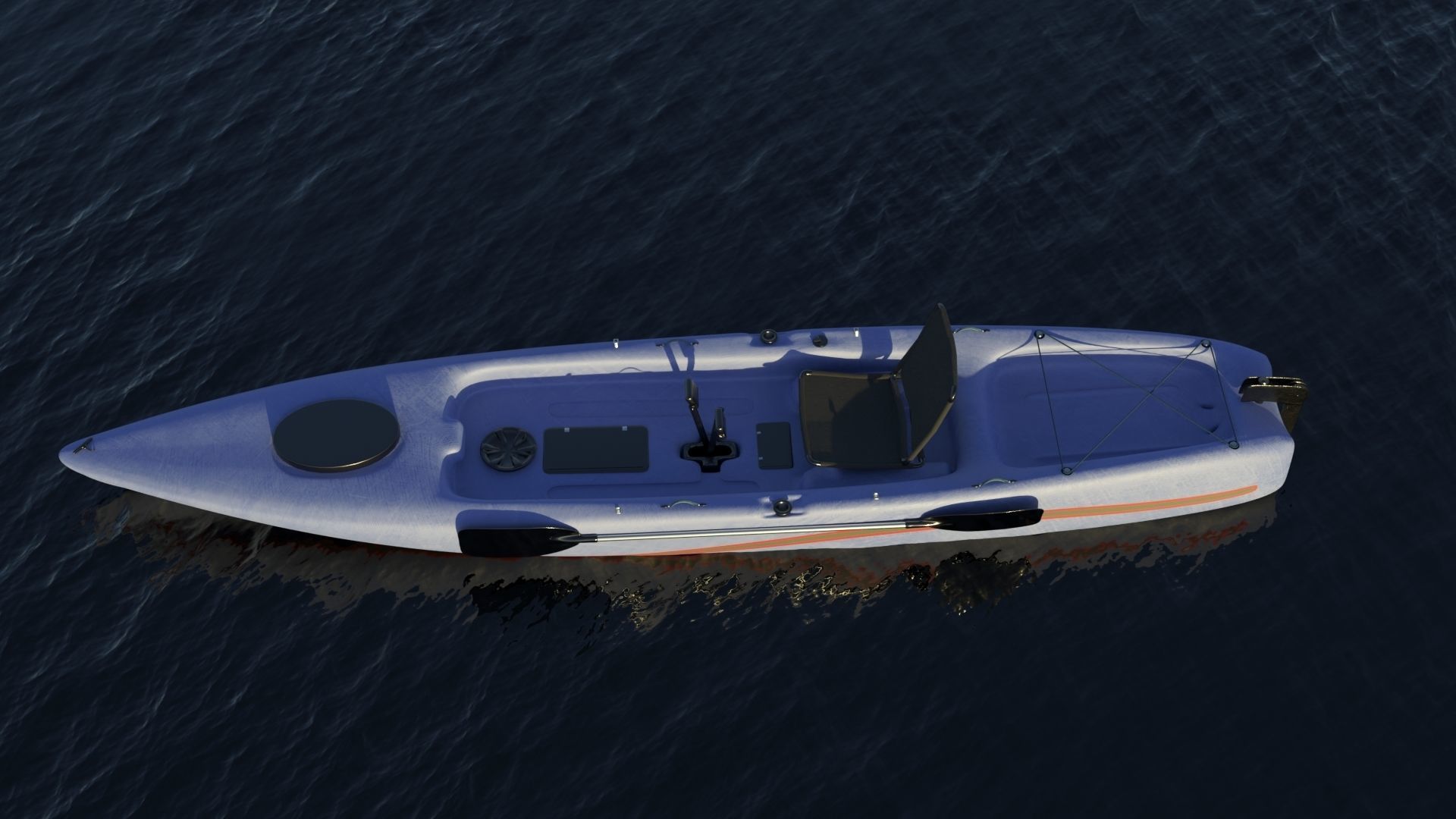 Kayak 3D model hovercraft Low-poly 3D model_7