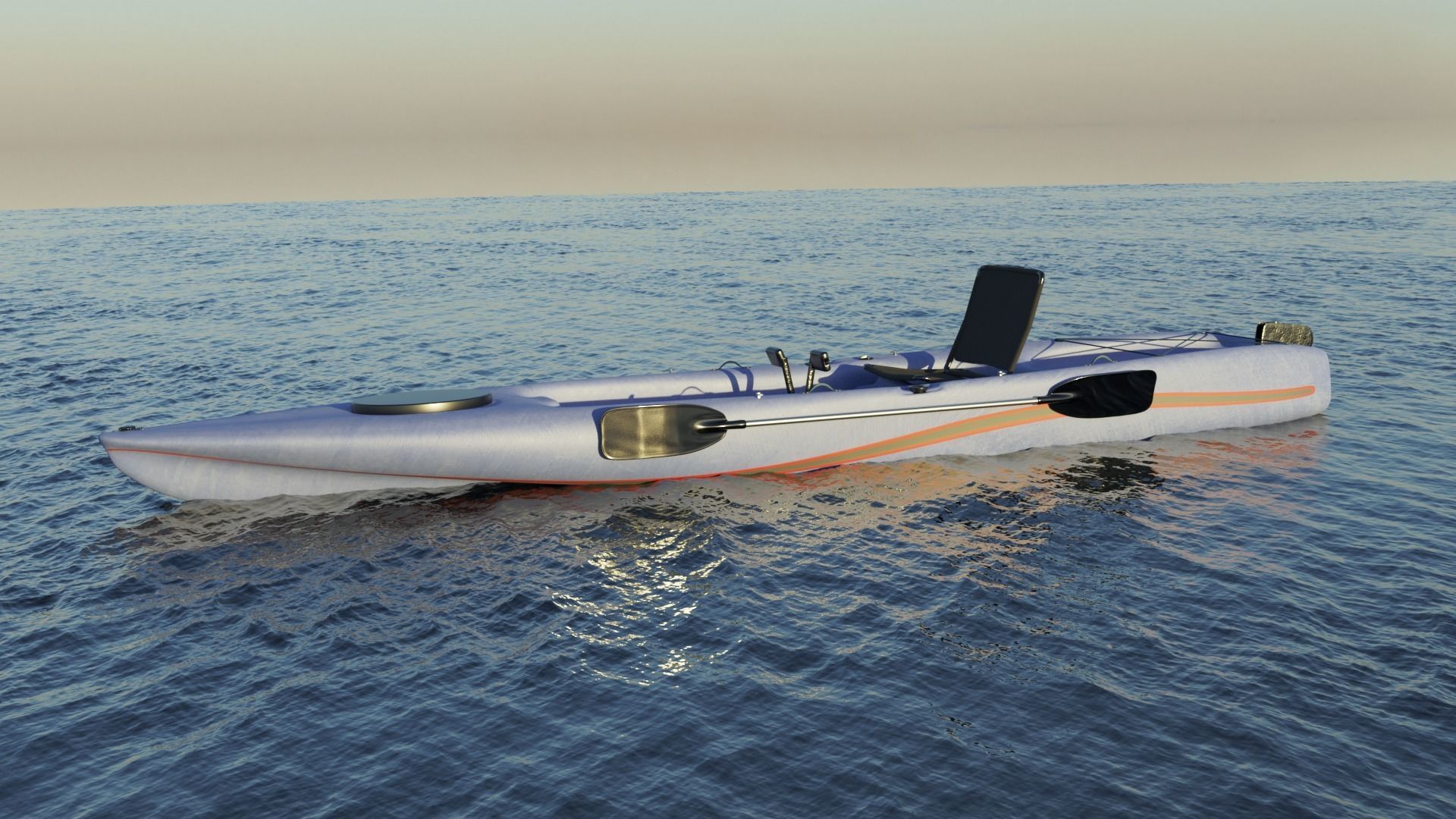 Kayak 3D model hovercraft Low-poly 3D model_23