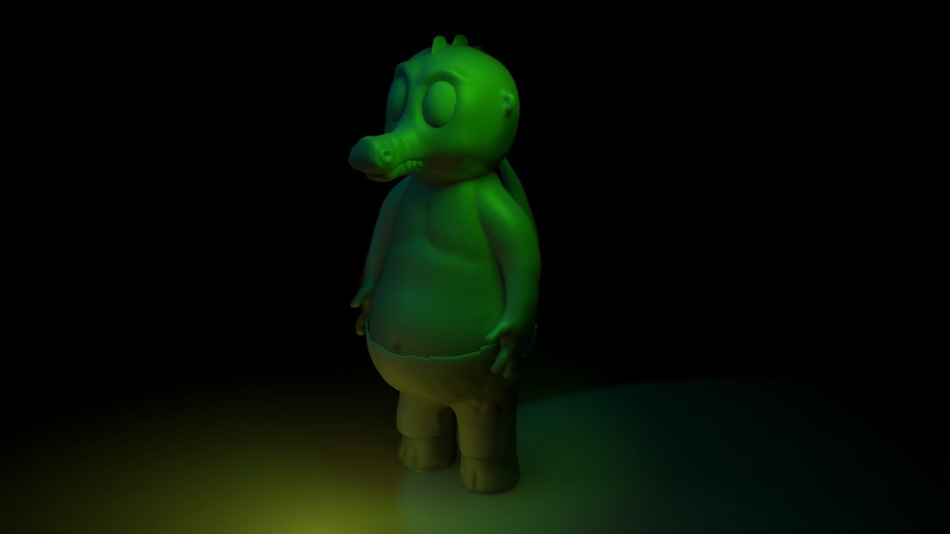 cartoon crocodile for toon 3D model_2