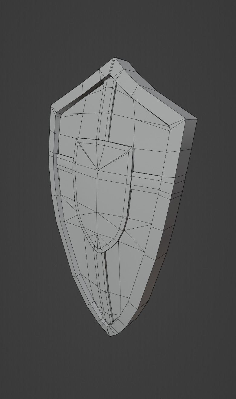 Knights Shield Low-poly 3D model_7