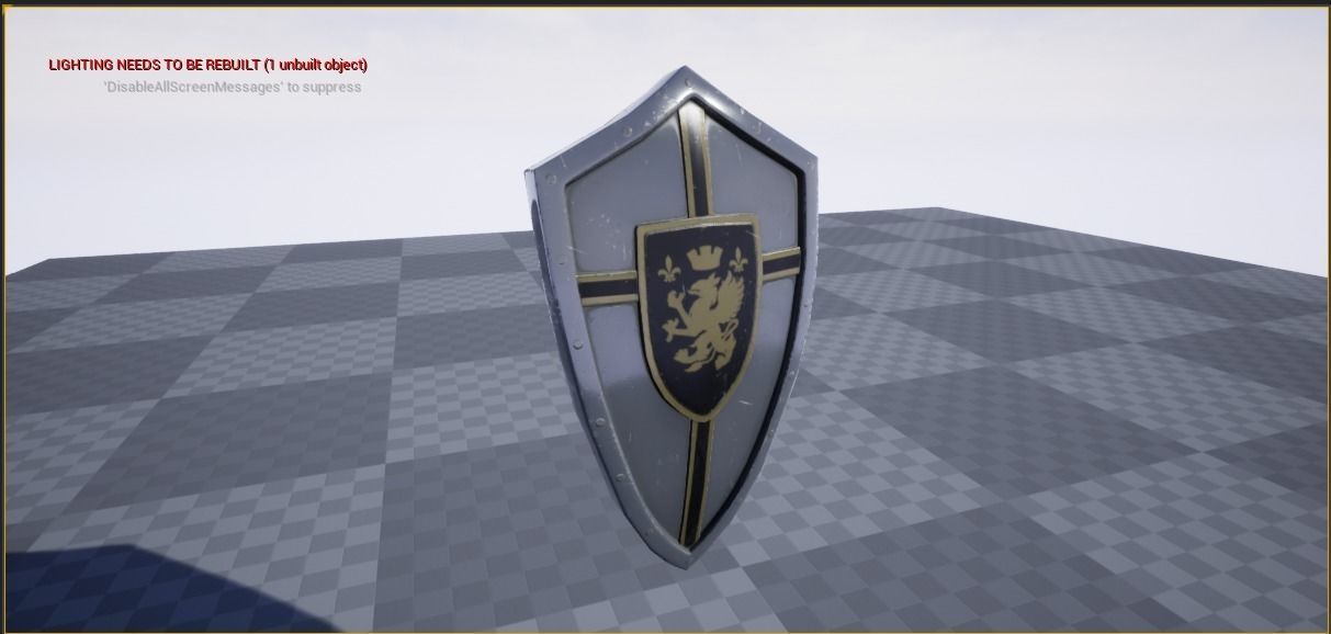 Knights Shield Low-poly 3D model_4