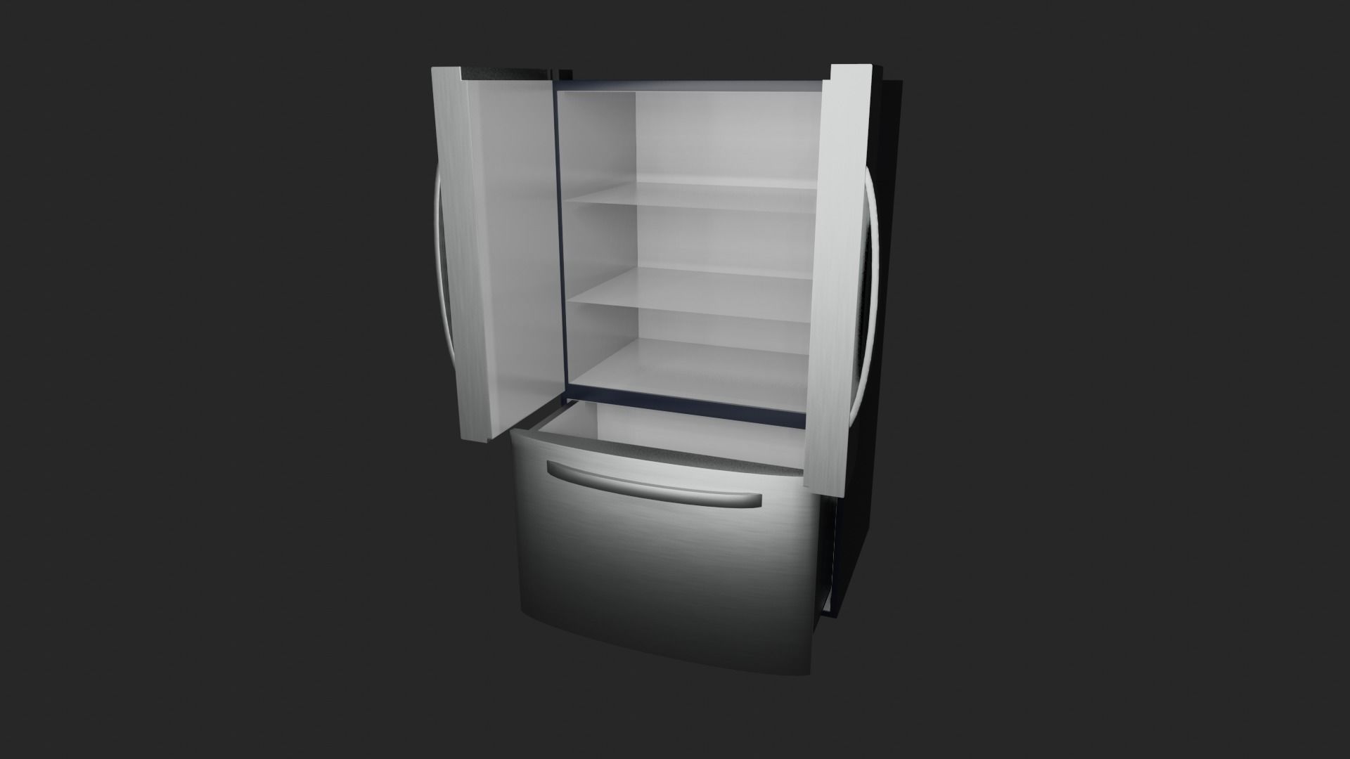 Refrigerator Lowpoly and PBR 3D model Low-poly 3D model_2
