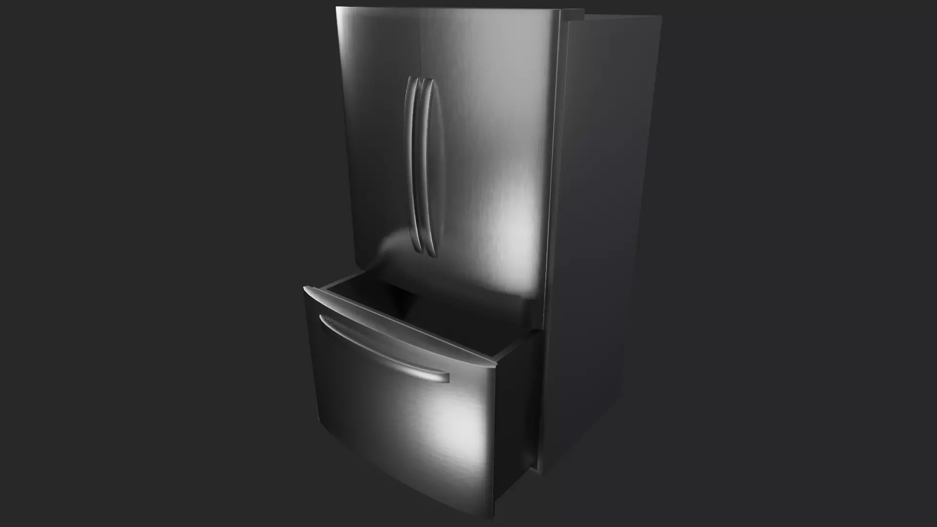 Refrigerator Lowpoly and PBR 3D model Low-poly 3D model_0
