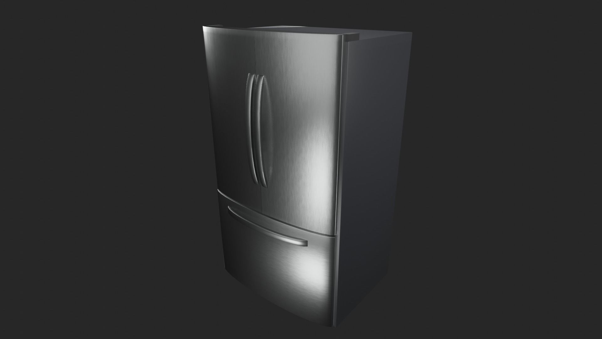 Refrigerator Lowpoly and PBR 3D model Low-poly 3D model_10