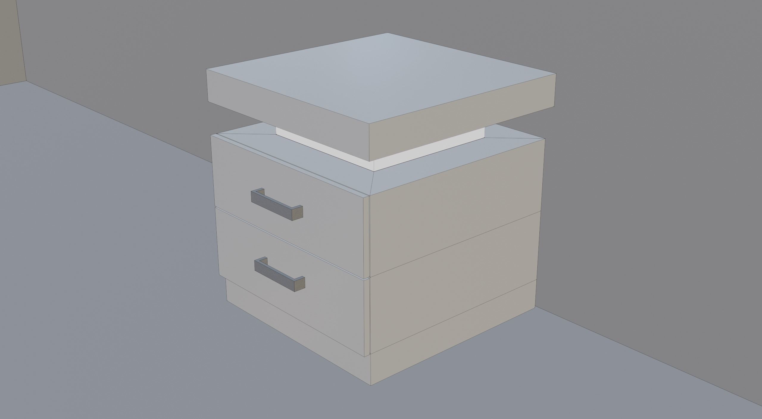 Night Table Low-poly Low-poly 3D model_8
