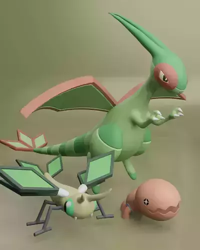Pokemon - Trapinch Vibrava and Flygon