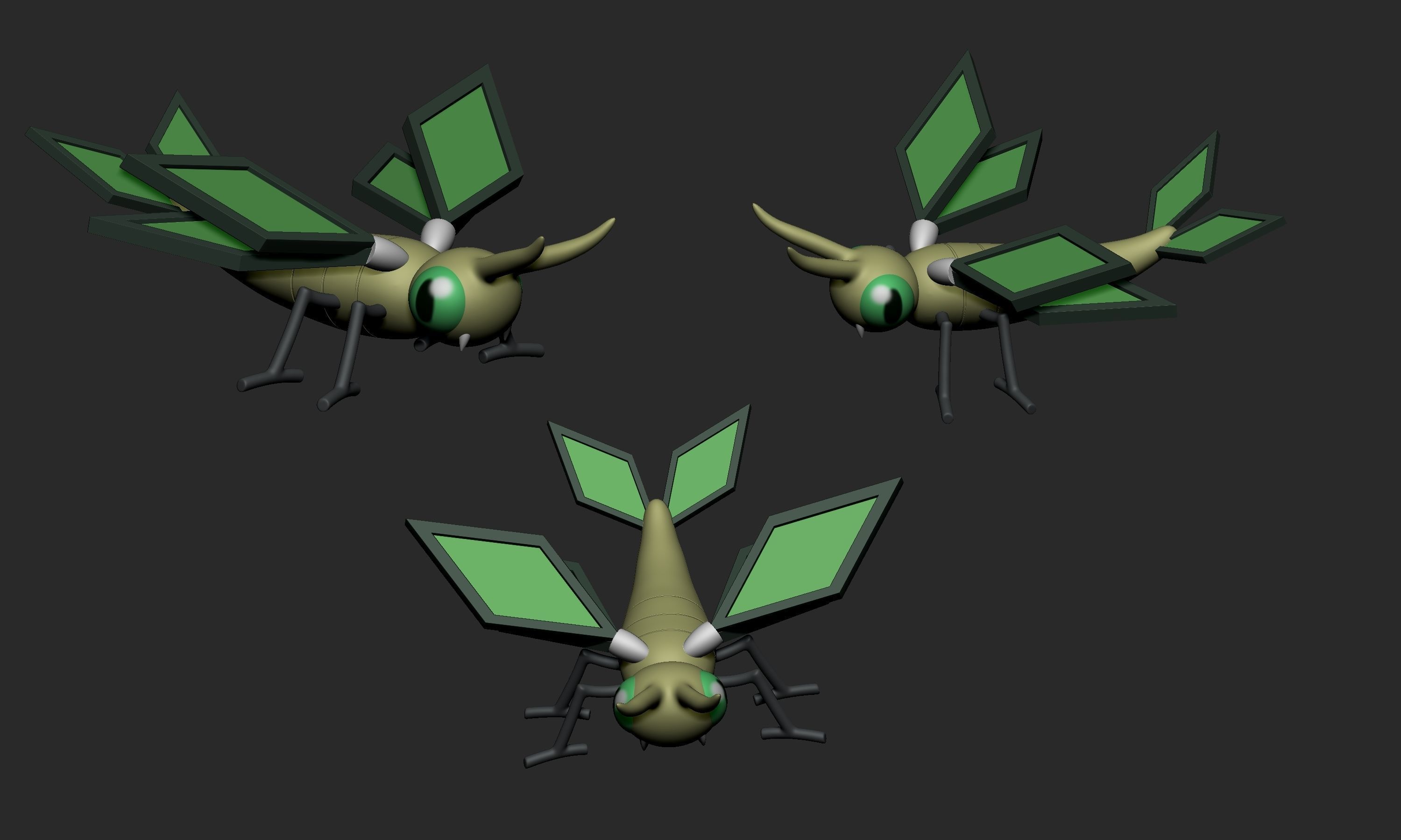 Pokemon - Trapinch Vibrava and Flygon 3D print model_6