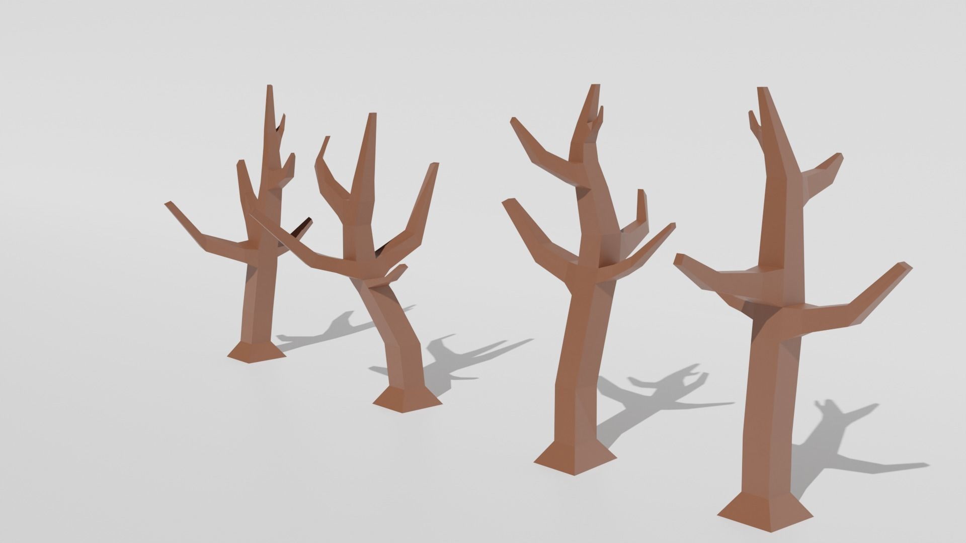 Low poly dead tree Low-poly 3D model_2