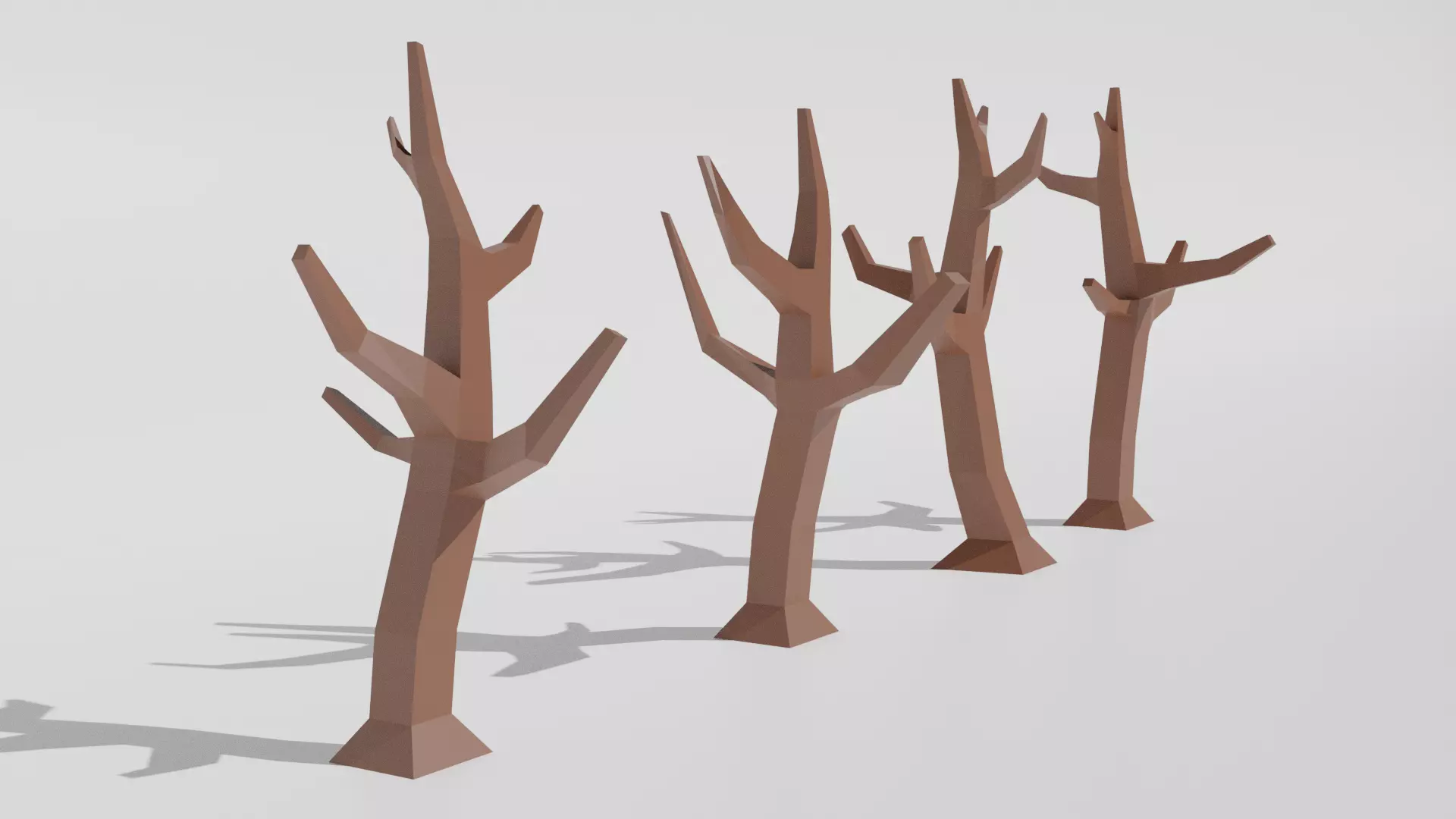 Low poly dead tree Low-poly 3D model_0