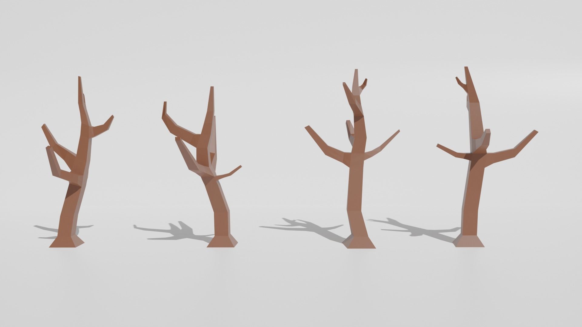 Low poly dead tree Low-poly 3D model_1