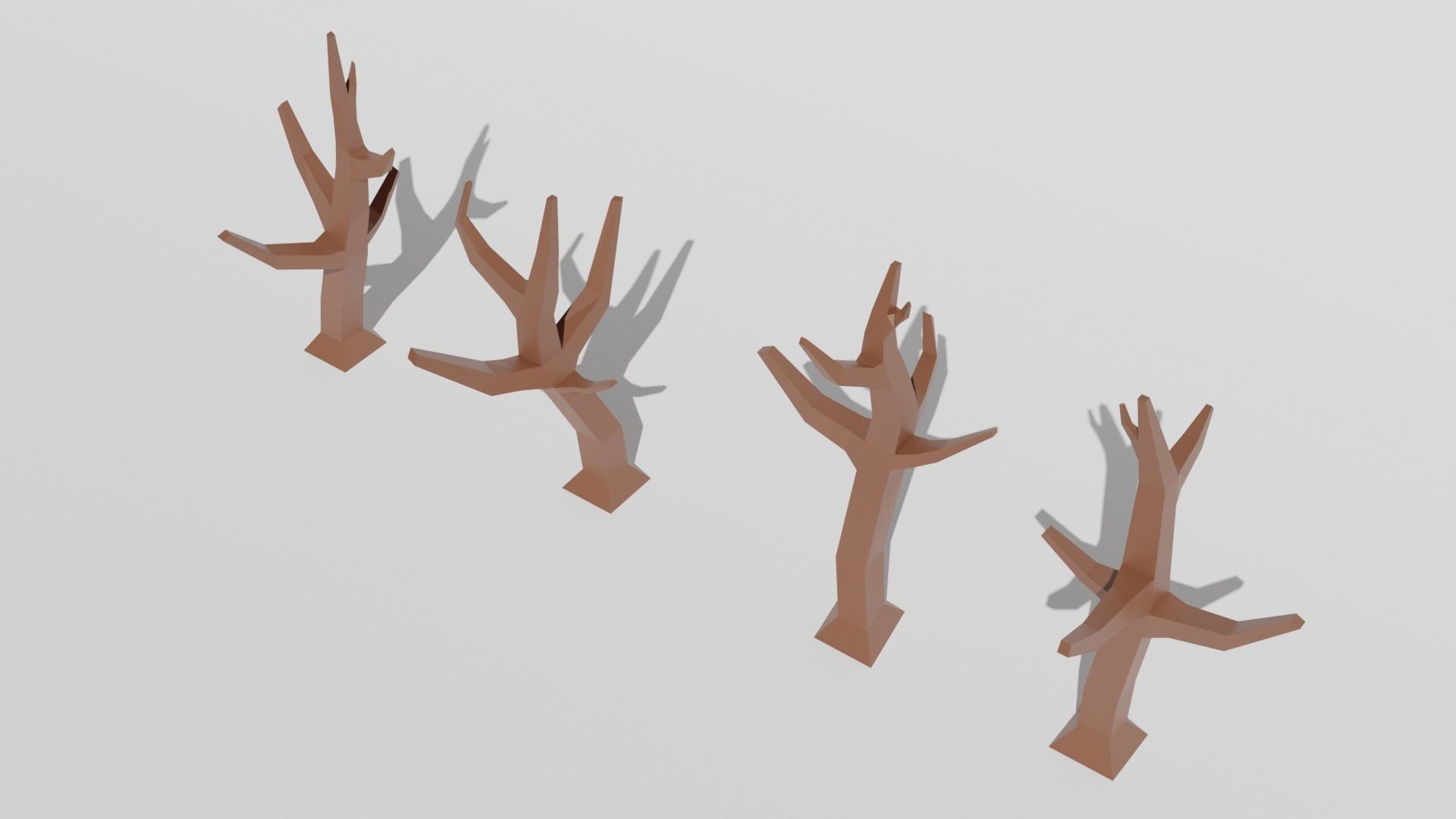 Low poly dead tree Low-poly 3D model_3