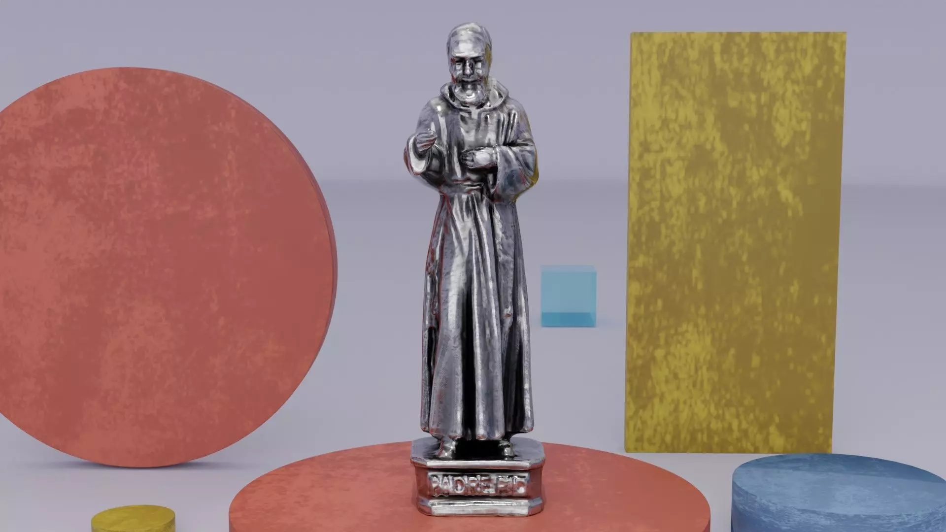 Padre Pio sculpture Low-poly 3D model