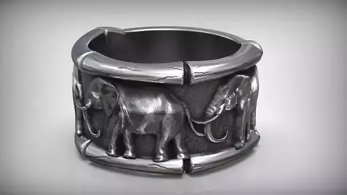 Elephant Ring Lucky Three Elephants