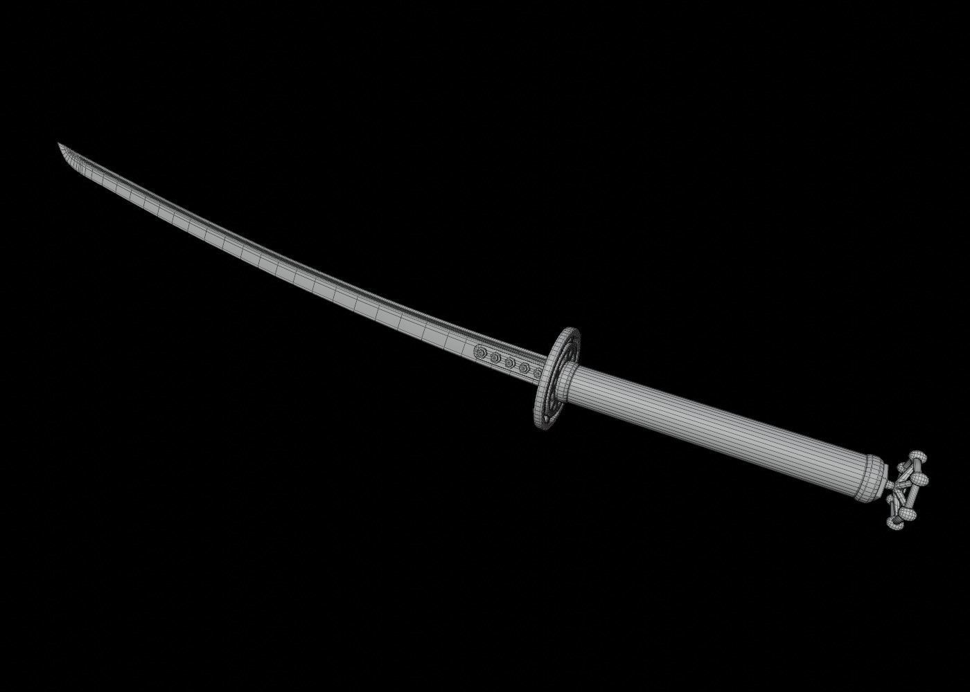 Katana two samurai swords Low-poly 3D model_4