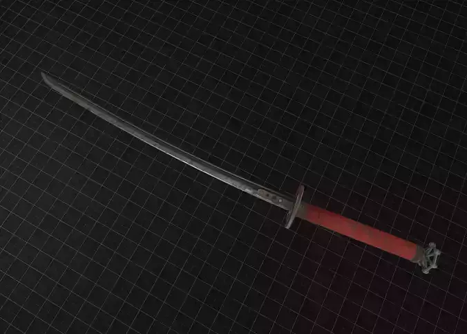Katana two samurai swords Low-poly 3D model
