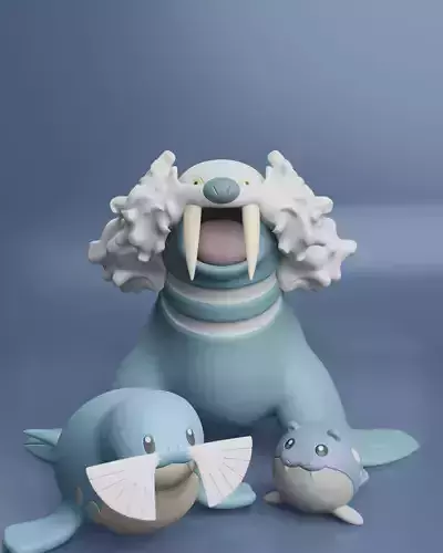 Pokemon - Spheal Sealeo and Walrein
