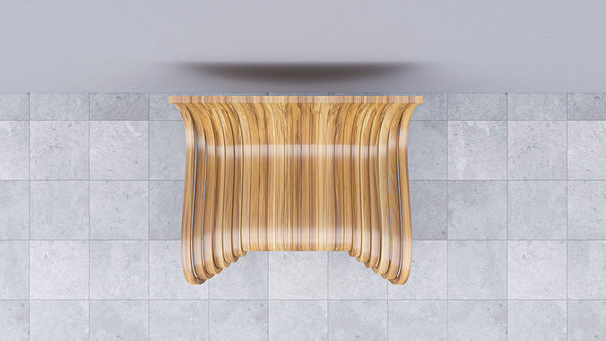 Wooden Chair with Parametric Design - Game Ready Low-poly 3D model 5
