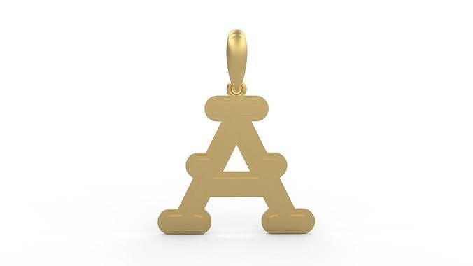 Initial Letters Pendant BatterUp A 3D print model
