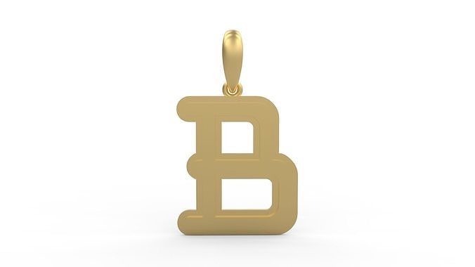 Initial Letters Pendant BatterUp B 3D print model