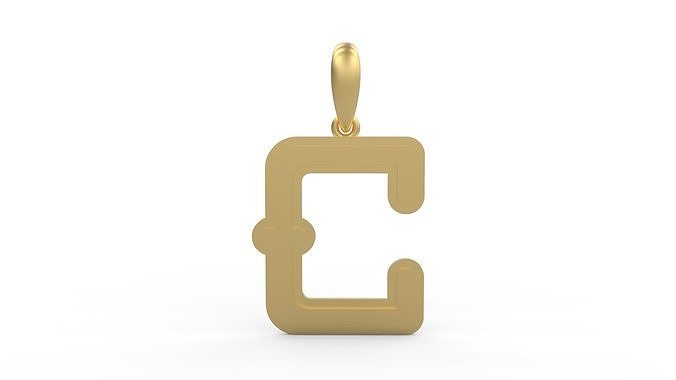 Initial Letters Pendant BatterUp C 3D print model