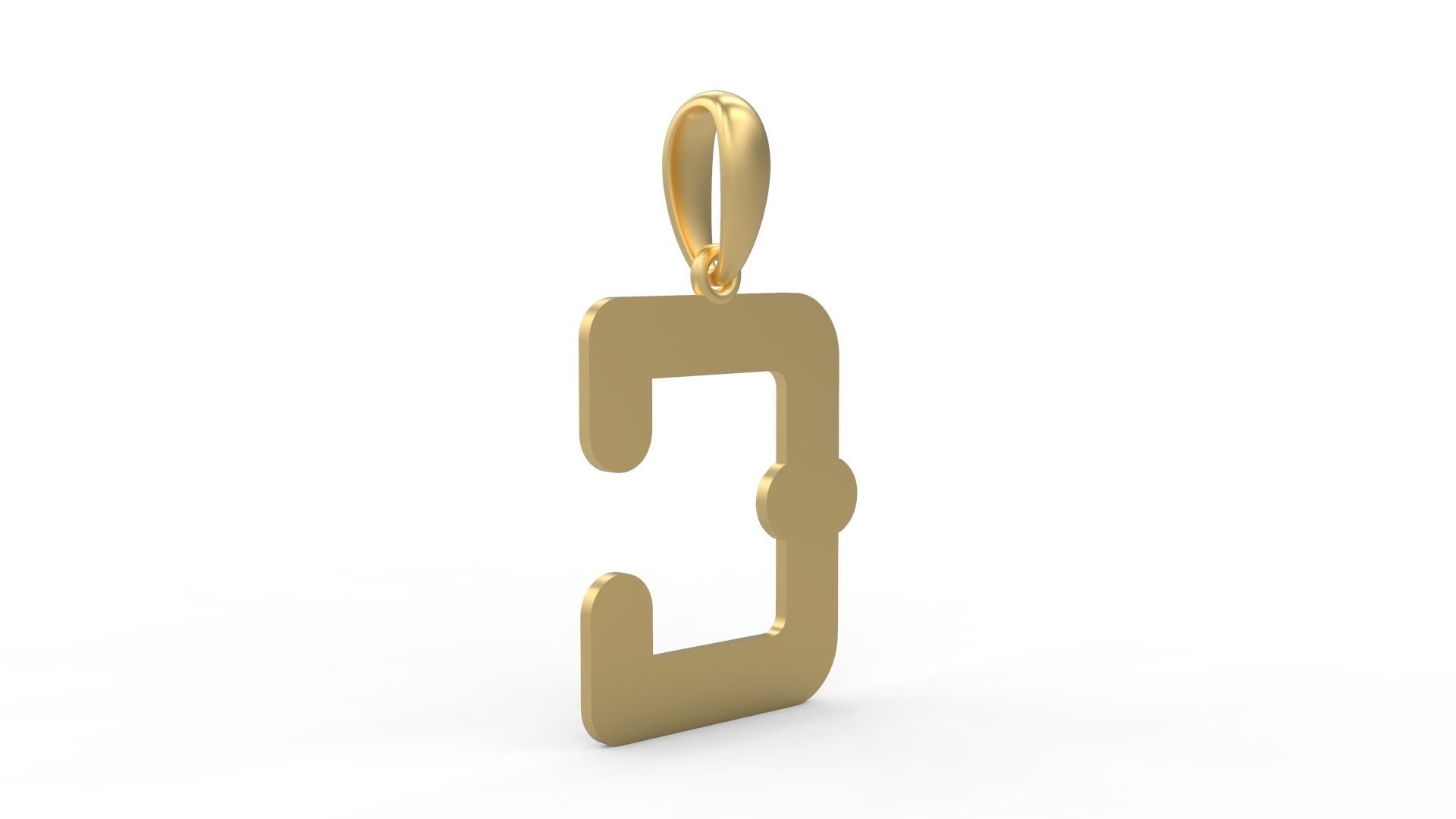 Initial Letters Pendant BatterUp C 3D print model_3